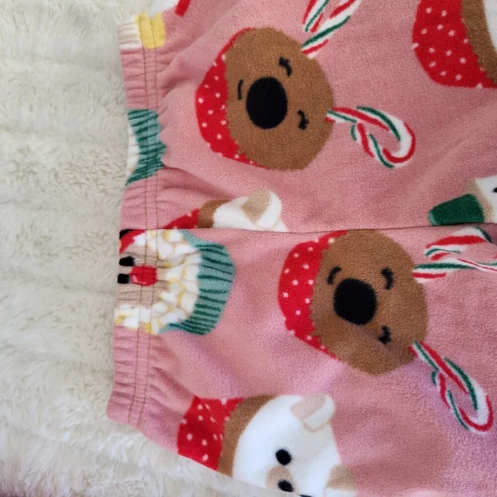 Carter's Just One You Christmas Pajamas Baby 12 Months‎  Red Pink Fleece...